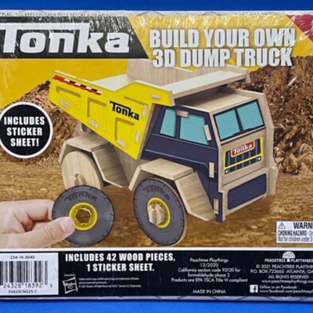 Wonka Build Your Own 3D Dump Truck With Sticker Sheet 42 Wood Pieces Puzzle